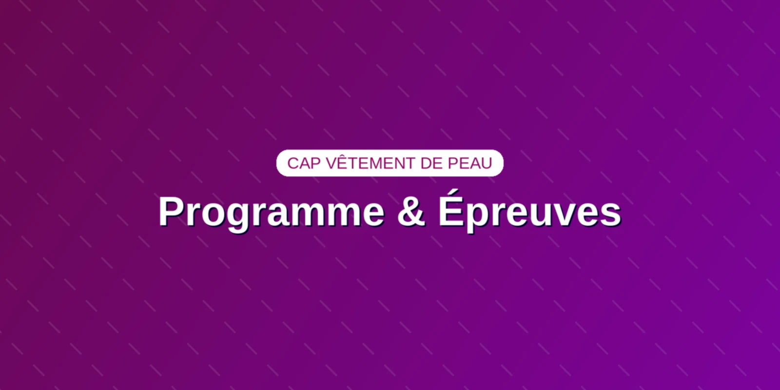 CAP vêtement de peau : programme, épreuves et débouchés